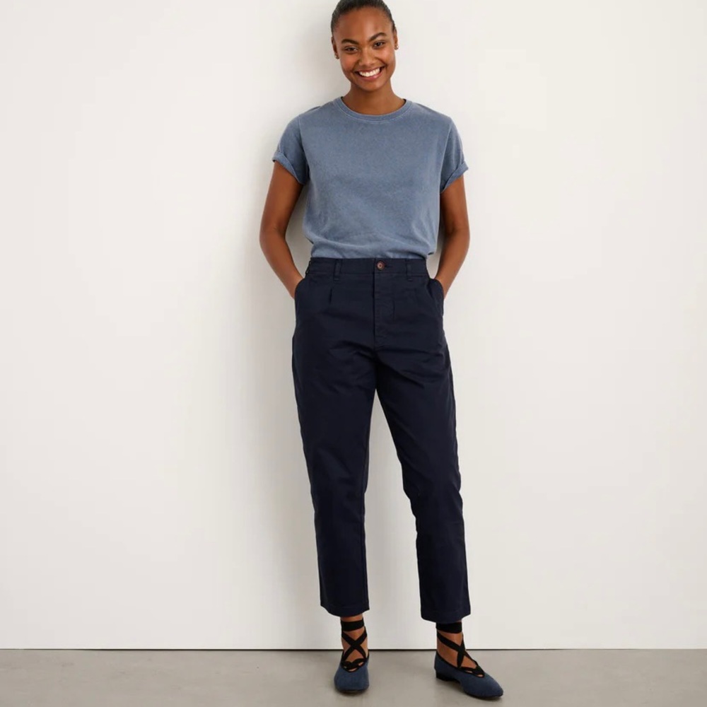 Alex mill boy pleated chino ( Dark Navy)